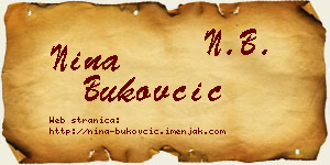 Nina Bukovčić vizit kartica